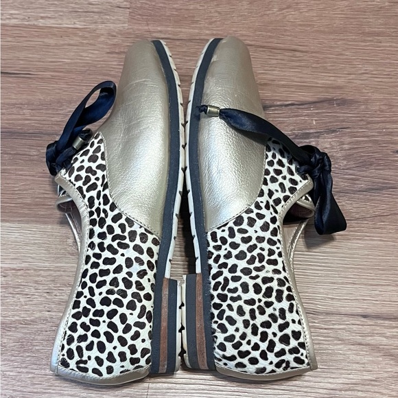 Culeka handmade gold leather and calf hair tie shoes, size 6 1/2 - Picture 3 of 6